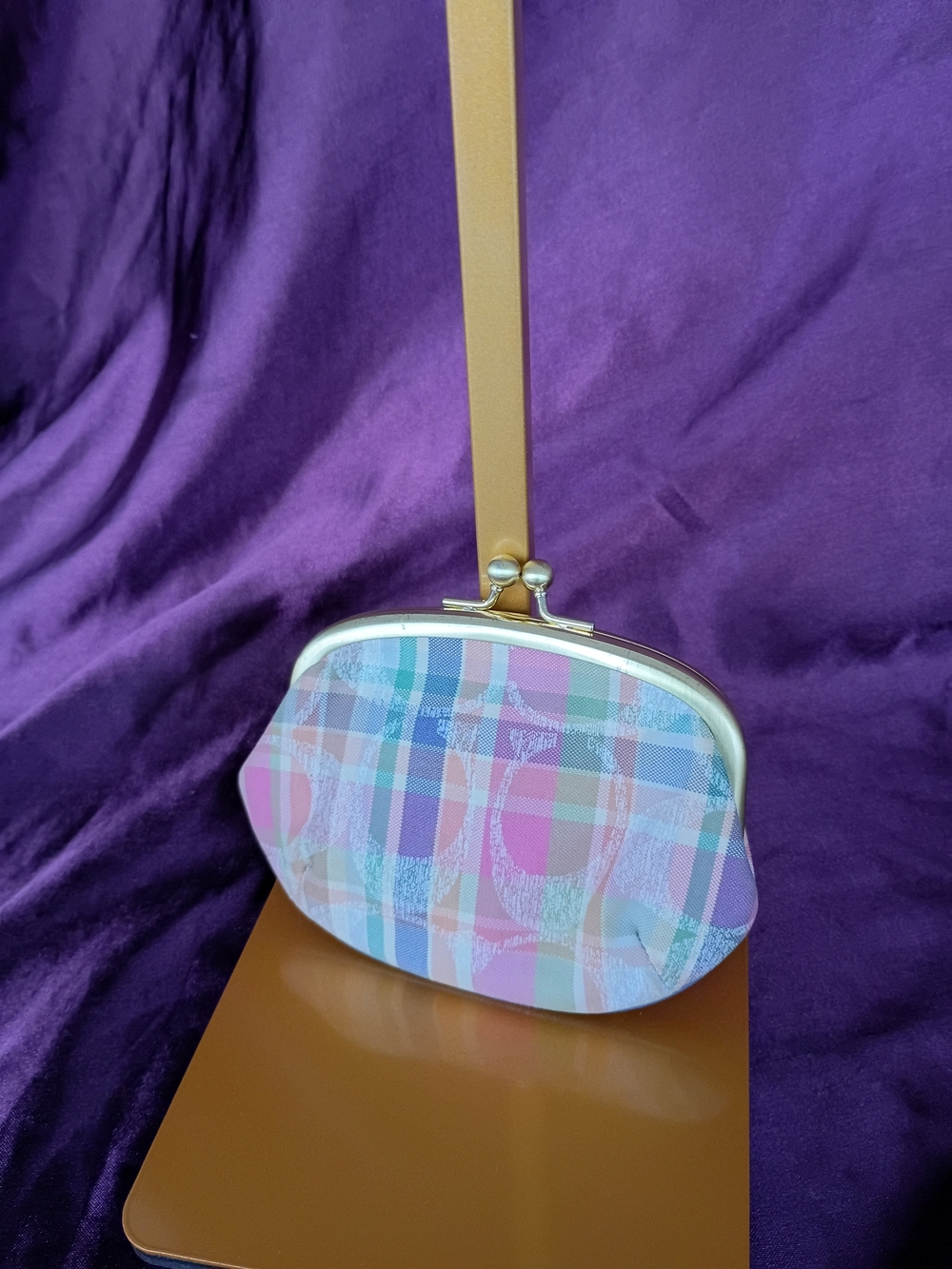 Coach Madras Kisslock Coin Pouch 🩷💜🩵 - Picture 3 of 13
